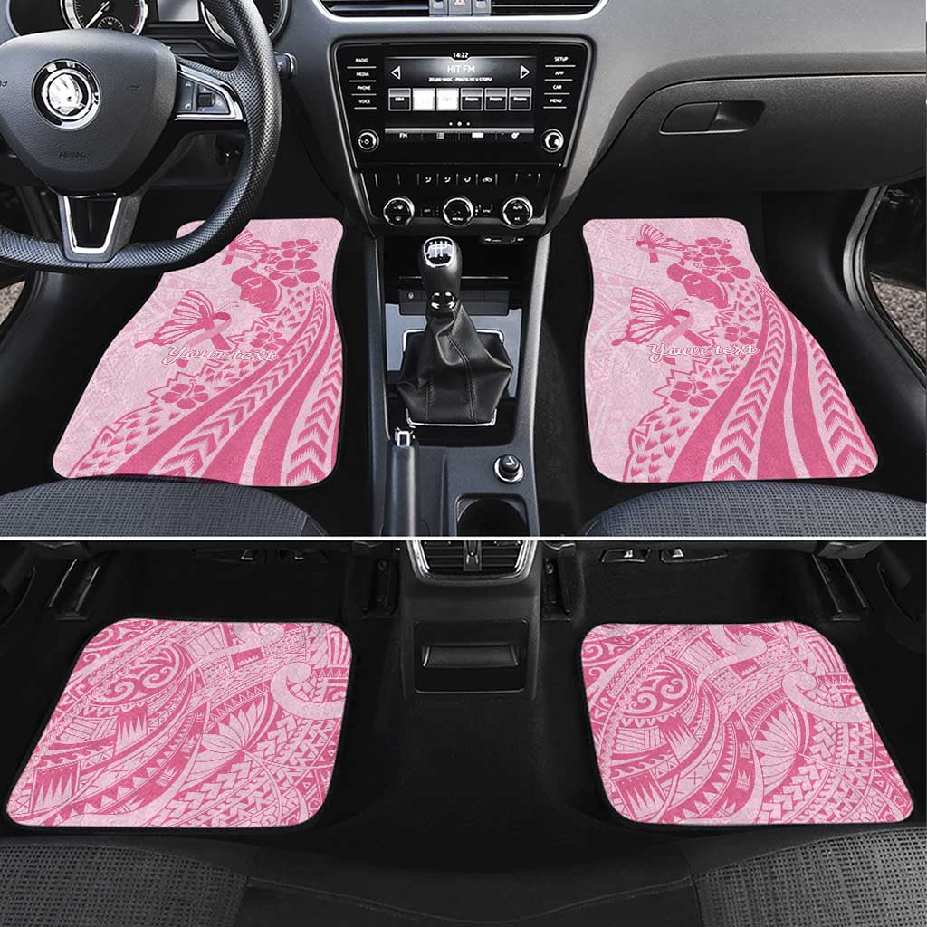 Pacific Girl and Butterfly Cancer Ribbon Personalised Car Mats