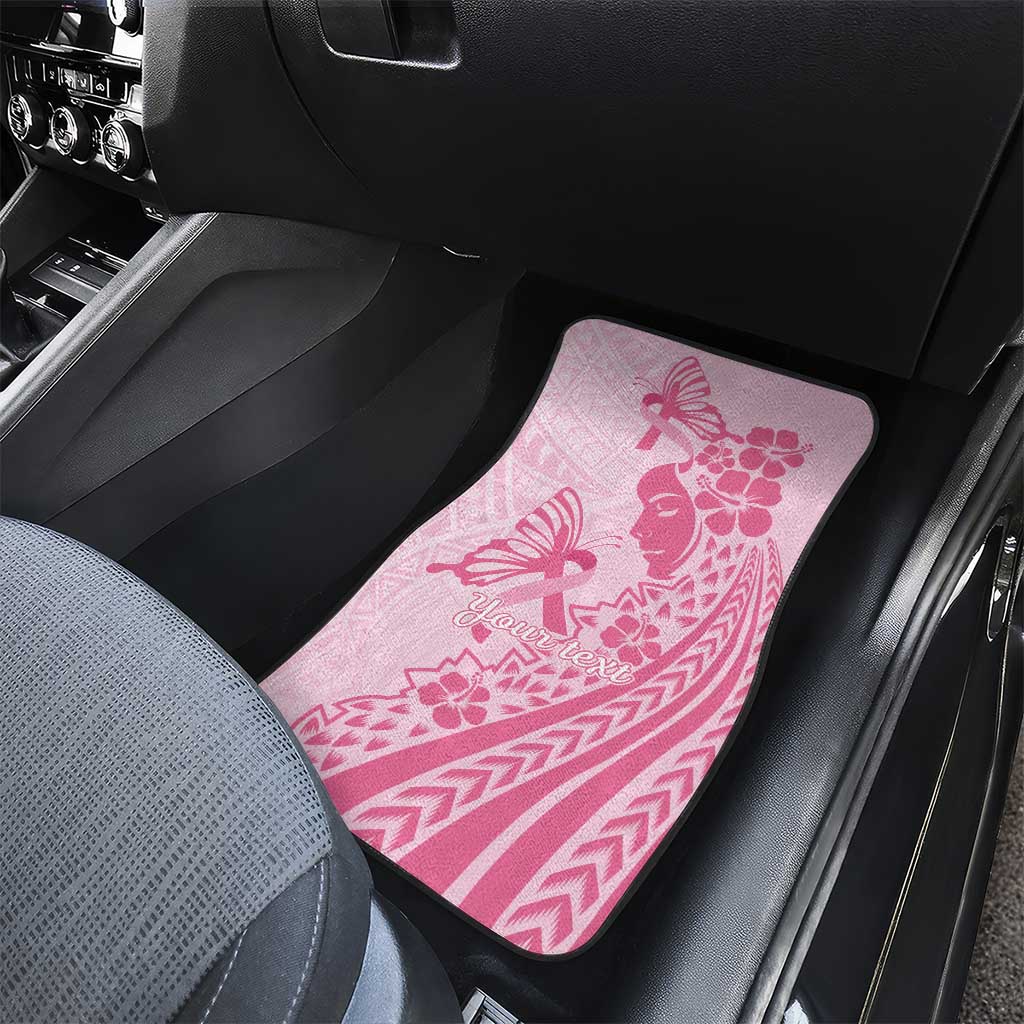 Pacific Girl and Butterfly Cancer Ribbon Personalised Car Mats LT9 - Polynesian Pride