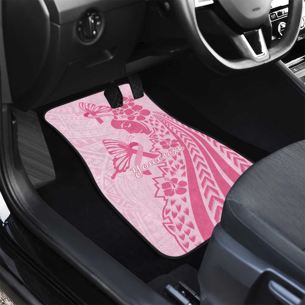 Pacific Girl and Butterfly Cancer Ribbon Personalised Car Mats LT9 - Polynesian Pride