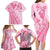 Pacific Girl and Butterfly Cancer Ribbon Personalised Family Matching Long Sleeve Bodycon Dress and Hawaiian Shirt