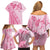 Pacific Girl and Butterfly Cancer Ribbon Personalised Family Matching Off Shoulder Short Dress and Hawaiian Shirt