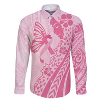 Pacific Girl and Butterfly Cancer Ribbon Personalised Family Matching Summer Maxi Dress and Hawaiian Shirt