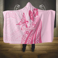 Pacific Girl and Butterfly Cancer Ribbon Personalised Hooded Blanket LT9 - Polynesian Pride