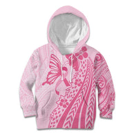 Pacific Girl and Butterfly Cancer Ribbon Personalised Kid Hoodie