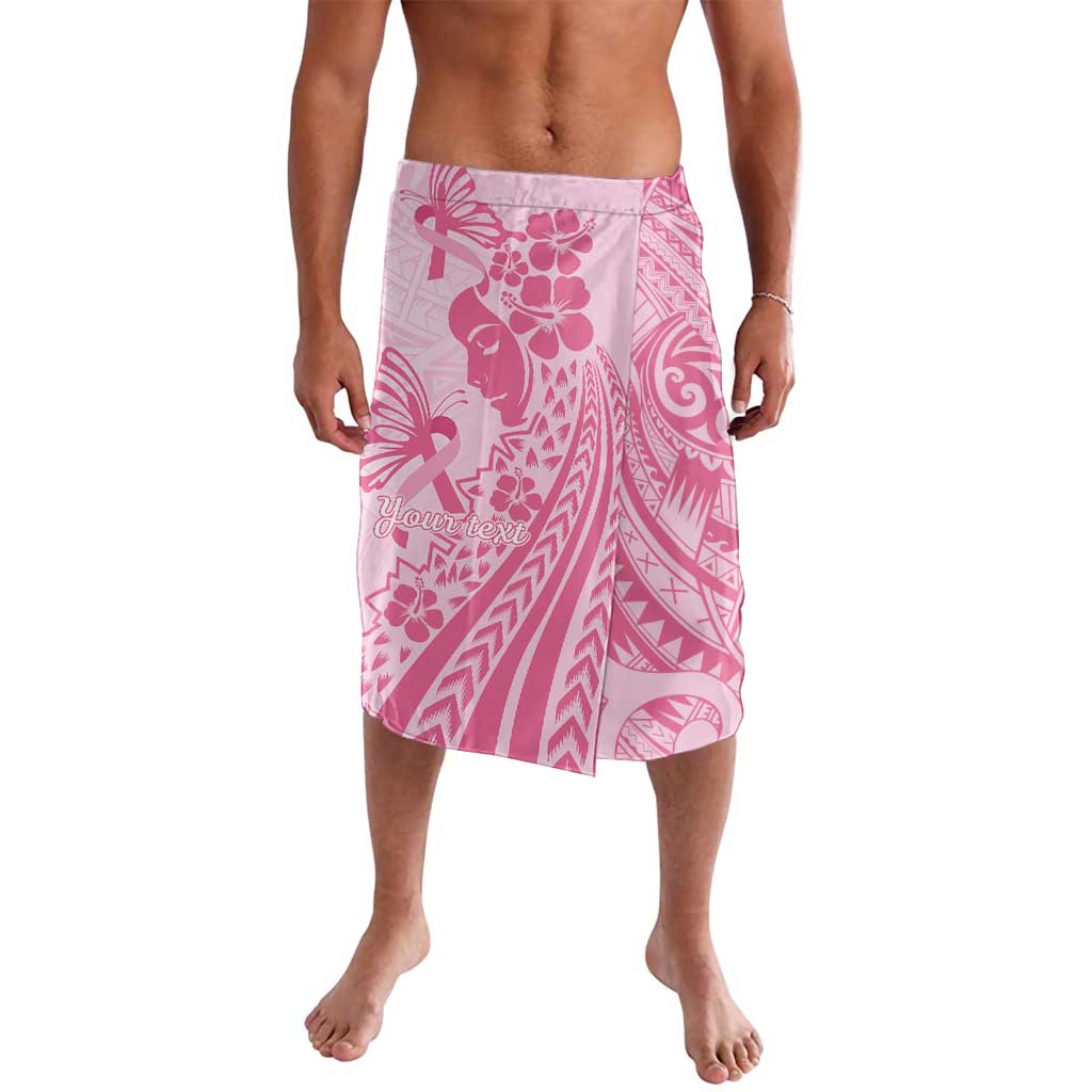 Pacific Girl and Butterfly Cancer Ribbon Personalised Lavalava LT9 Pink - Polynesian Pride