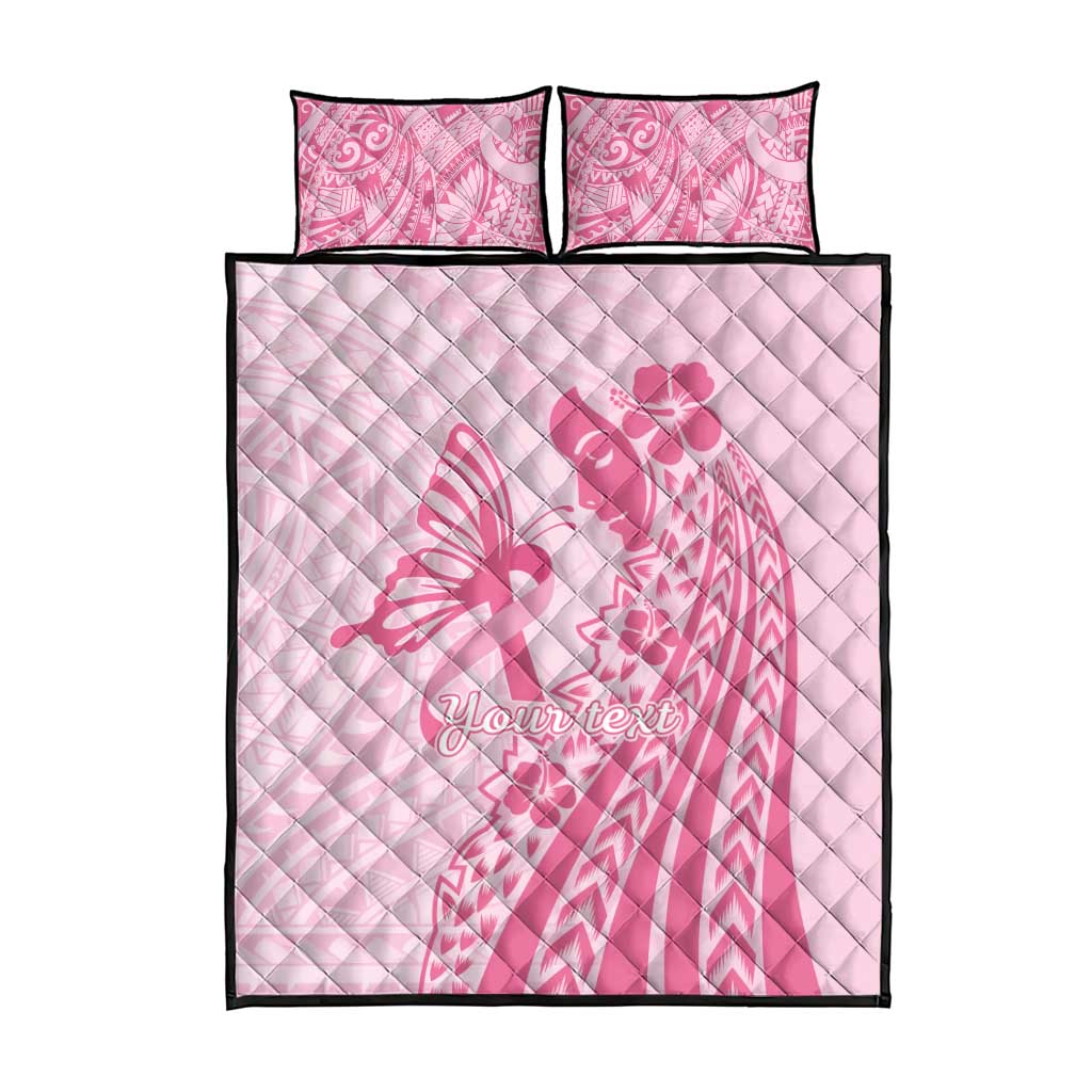 Pacific Girl and Butterfly Cancer Ribbon Personalised Quilt Bed Set LT9 - Polynesian Pride