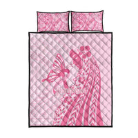 Pacific Girl and Butterfly Cancer Ribbon Personalised Quilt Bed Set LT9 - Polynesian Pride