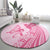 Pacific Girl and Butterfly Cancer Ribbon Personalised Round Carpet