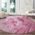 Pacific Girl and Butterfly Cancer Ribbon Personalised Round Carpet