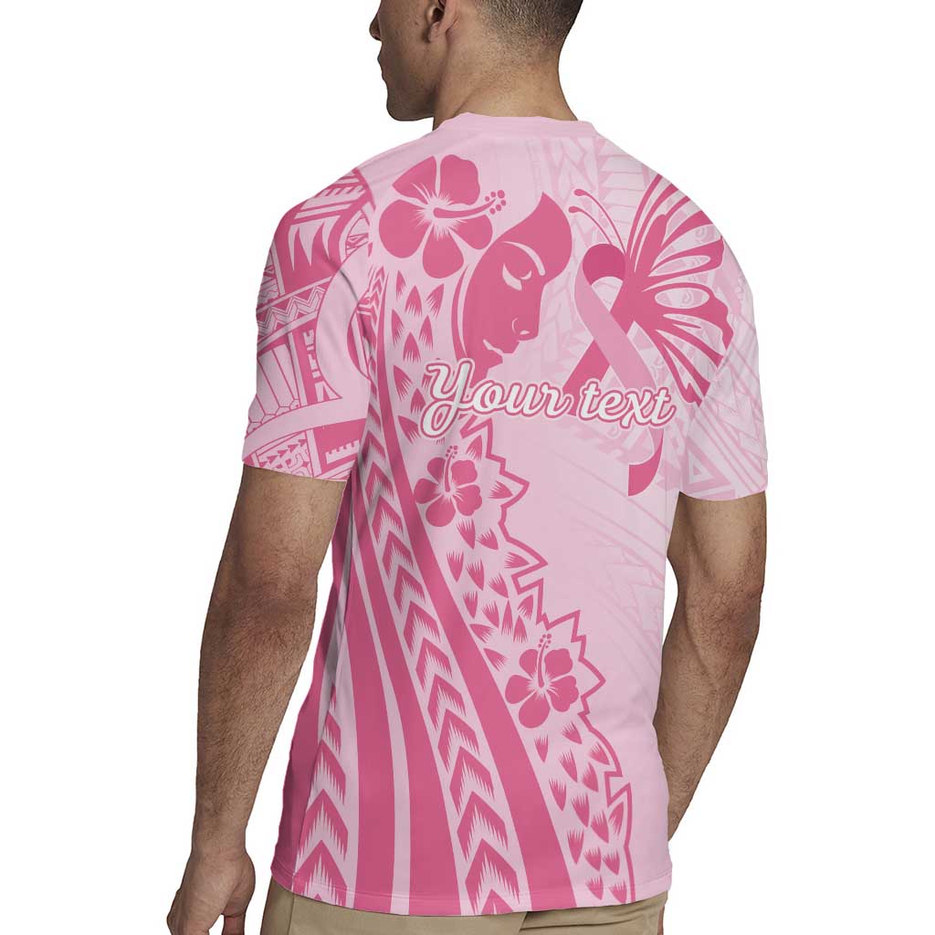 Pacific Girl and Butterfly Cancer Ribbon Personalised Rugby Jersey