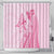 Pacific Girl and Butterfly Cancer Ribbon Personalised Shower Curtain