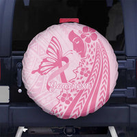 Pacific Girl and Butterfly Cancer Ribbon Personalised Spare Tire Cover LT9 - Polynesian Pride