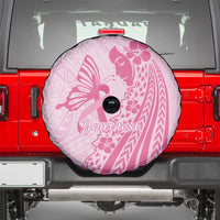 Pacific Girl and Butterfly Cancer Ribbon Personalised Spare Tire Cover LT9 - Polynesian Pride