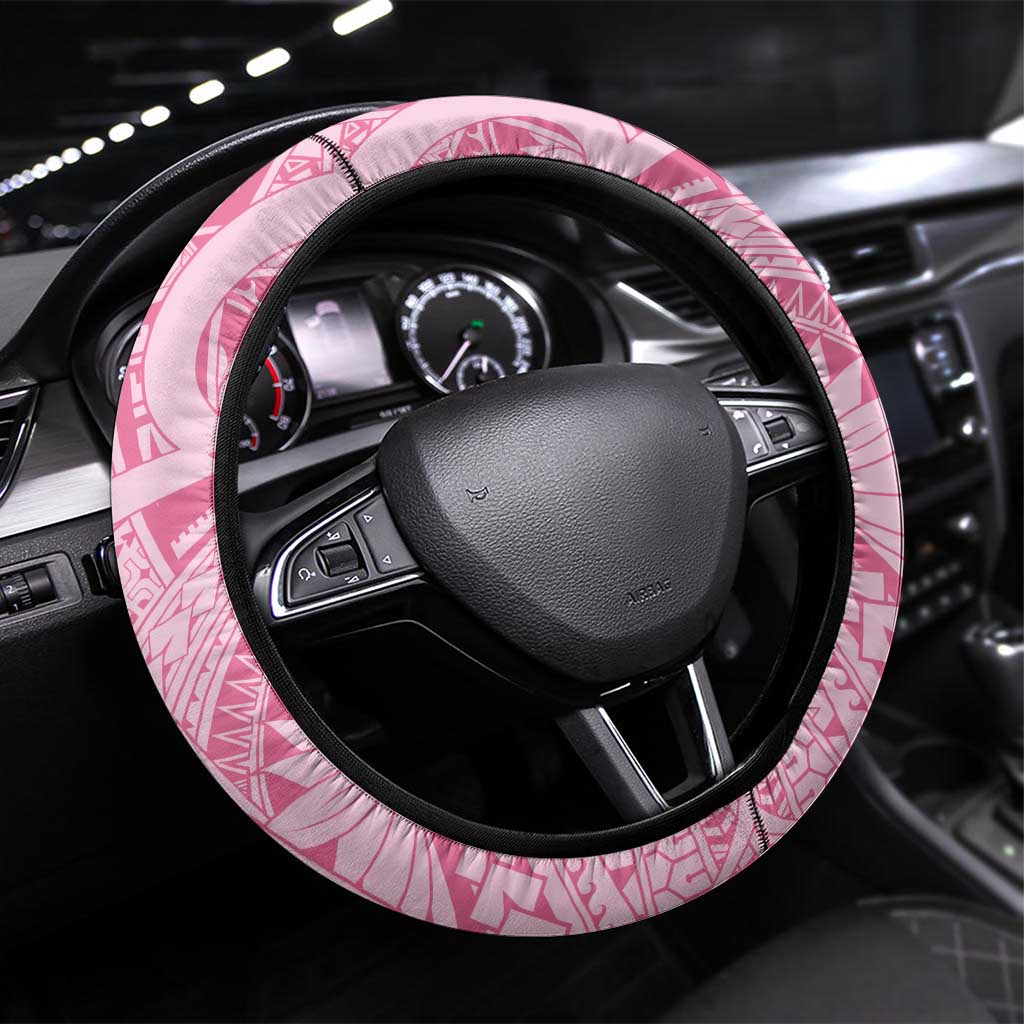 Pacific Girl and Butterfly Cancer Ribbon Steering Wheel Cover