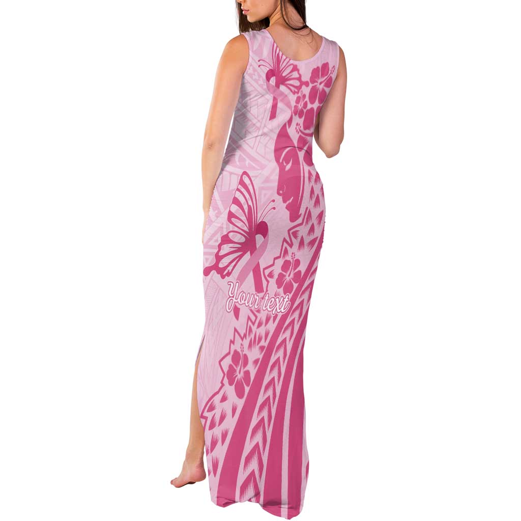 Pacific Girl and Butterfly Cancer Ribbon Personalised Tank Maxi Dress LT9 - Polynesian Pride