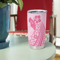 Pacific Girl and Butterfly Cancer Ribbon Personalised Tumbler Cup LT9 - Polynesian Pride