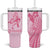 Pacific Girl and Butterfly Cancer Ribbon Personalised Tumbler With Handle