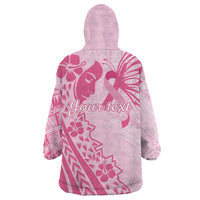 Pacific Girl and Butterfly Cancer Ribbon Personalised Wearable Blanket Hoodie LT9 - Polynesian Pride
