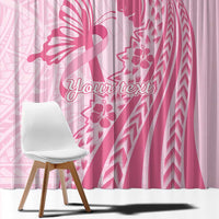 Pacific Girl and Butterfly Cancer Ribbon Personalised Window Curtain LT9 - Polynesian Pride