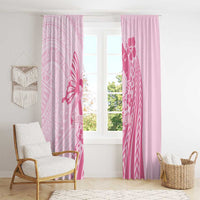 Pacific Girl and Butterfly Cancer Ribbon Personalised Window Curtain LT9 - Polynesian Pride