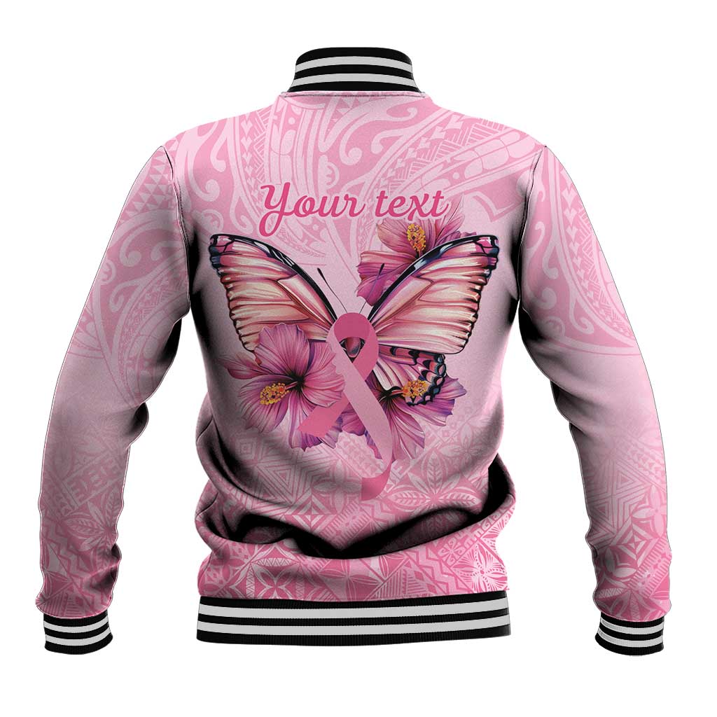 Faith Hope Love Butterfly Ribbon Personalised Baseball Jacket LT9 - Polynesian Pride