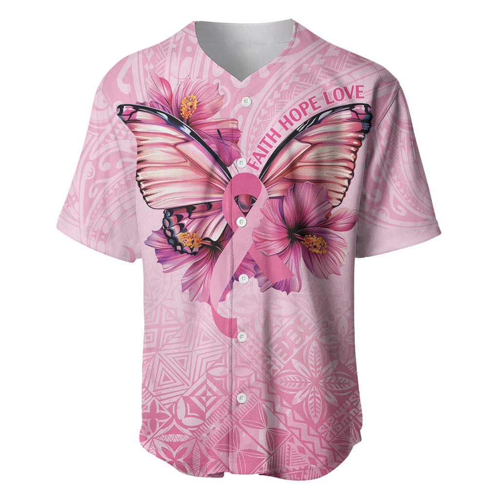 Faith Hope Love Butterfly Ribbon Personalised Baseball Jersey