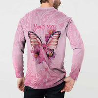 Faith Hope Love Butterfly Ribbon Personalised Button Sweatshirt LT9 - Polynesian Pride