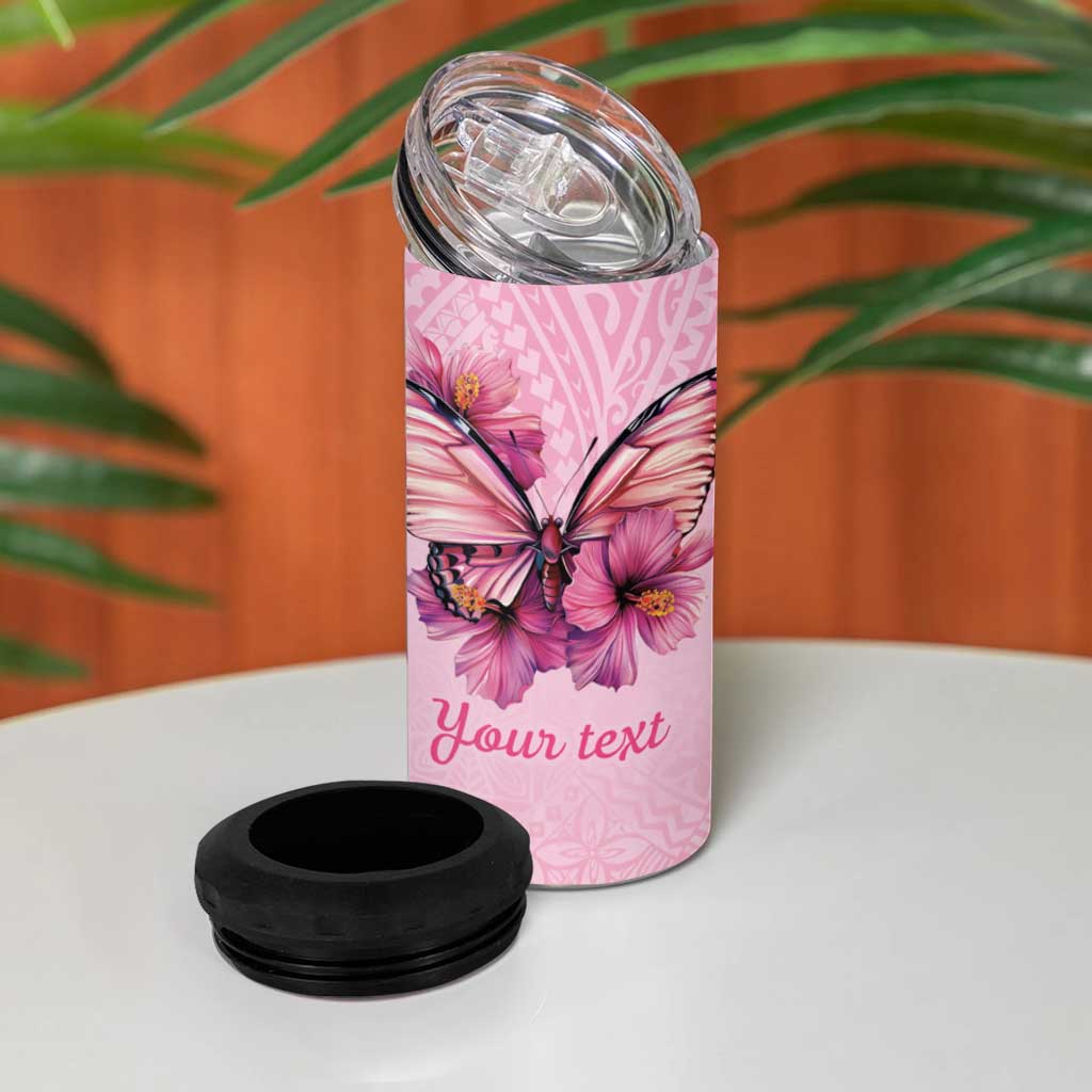 Faith Hope Love Butterfly Ribbon Personalised 4 in 1 Can Cooler Tumbler