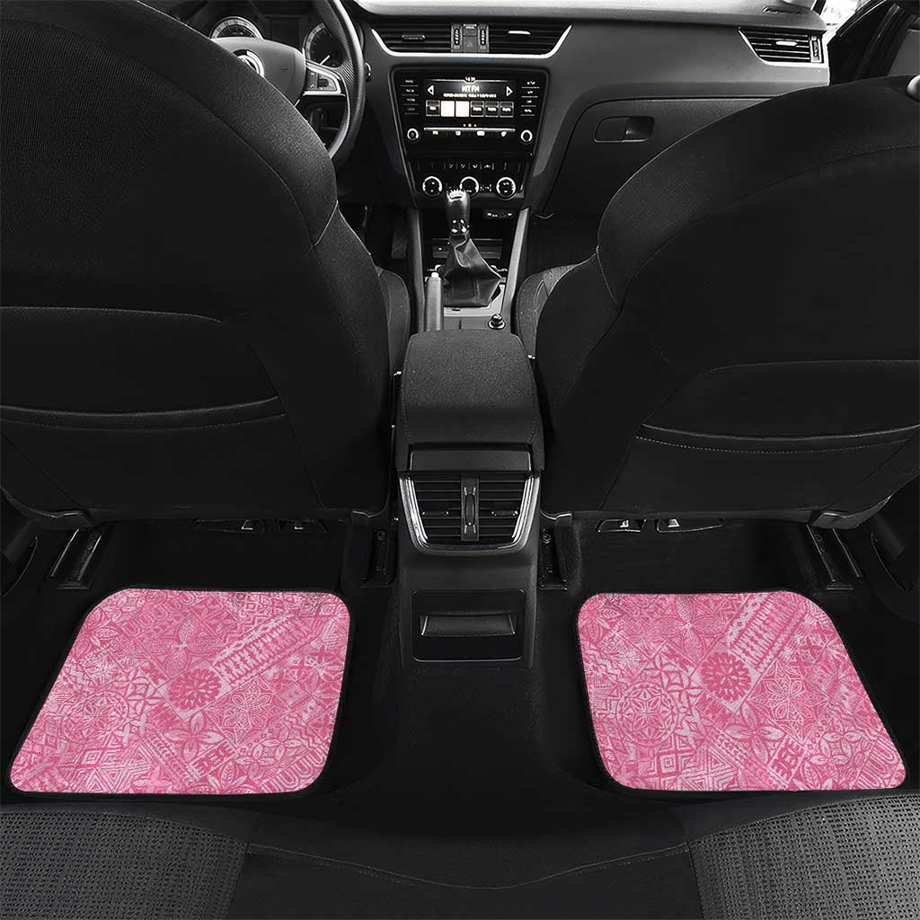 Faith Hope Love Butterfly Ribbon Personalised Car Mats LT9 Set 2pcs - Back Pink - Polynesian Pride