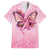 Faith Hope Love Butterfly Ribbon Personalised Family Matching Long Sleeve Bodycon Dress and Hawaiian Shirt