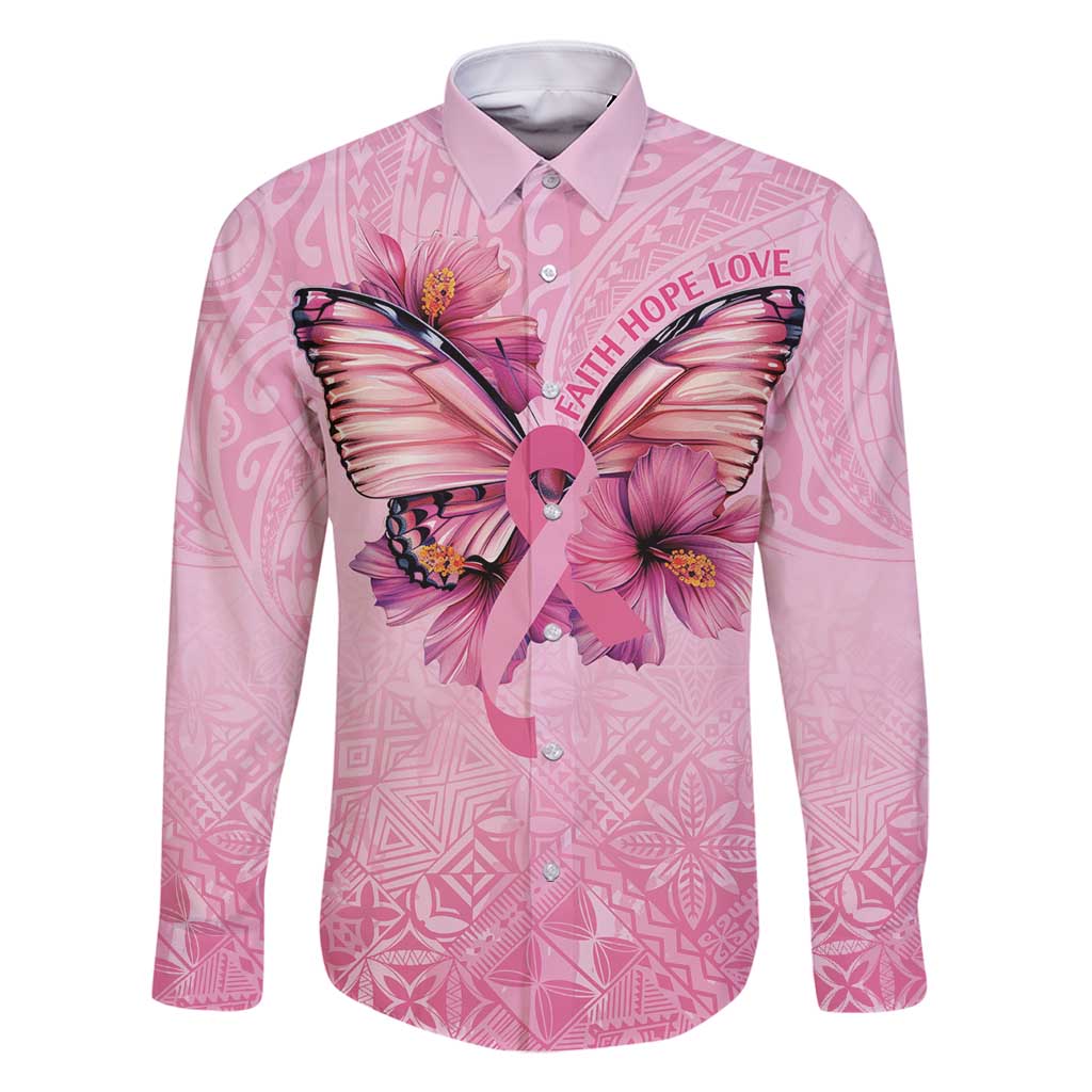 Faith Hope Love Butterfly Ribbon Personalised Family Matching Mermaid Dress and Hawaiian Shirt