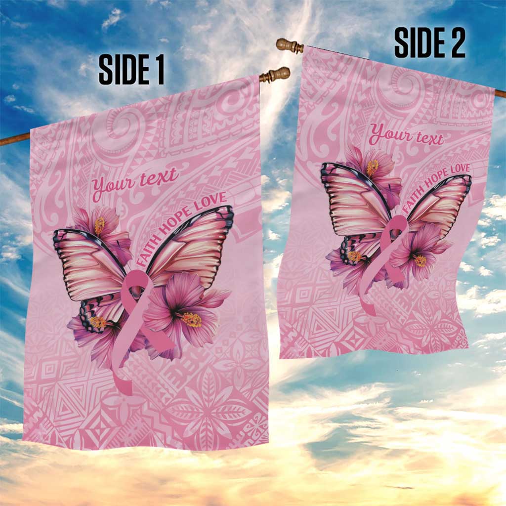 Faith Hope Love Butterfly Ribbon Personalised Garden Flag LT9 - Polynesian Pride