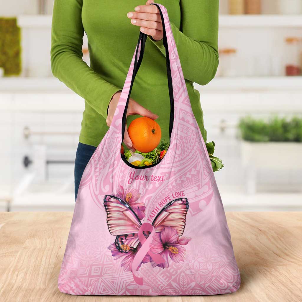 Faith Hope Love Butterfly Ribbon Personalised Grocery Bag LT9 - Polynesian Pride