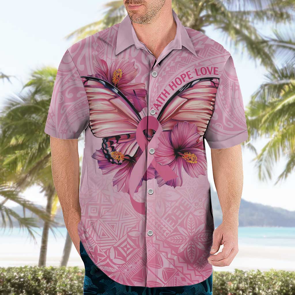Faith Hope Love Butterfly Ribbon Personalised Hawaiian Shirt LT9 - Polynesian Pride