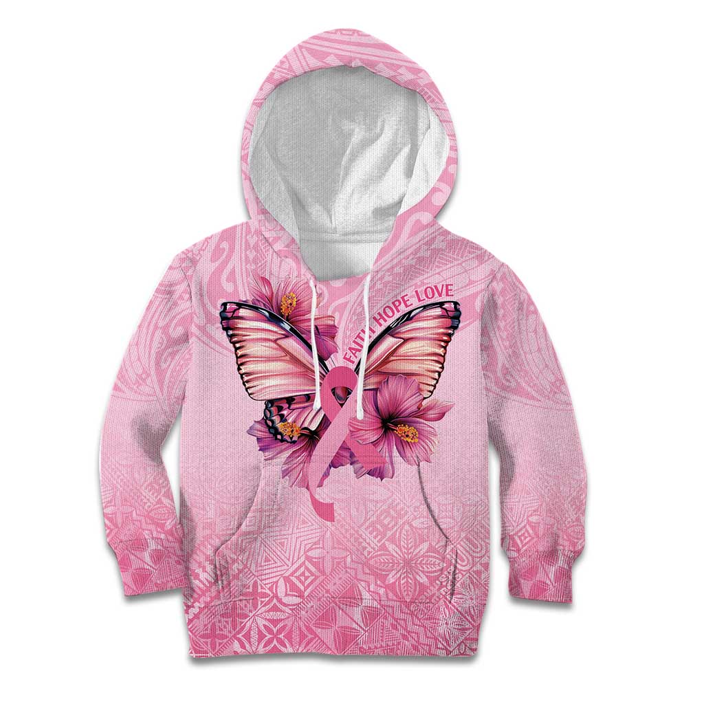 Faith Hope Love Butterfly Ribbon Personalised Kid Hoodie