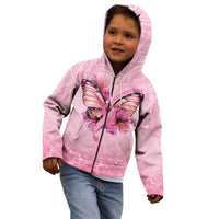 Faith Hope Love Butterfly Ribbon Personalised Kid Hoodie