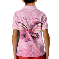 Faith Hope Love Butterfly Ribbon Personalised Kid Polo Shirt