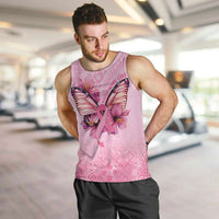 Faith Hope Love Butterfly Ribbon Personalised Men Tank Top LT9 Pink - Polynesian Pride