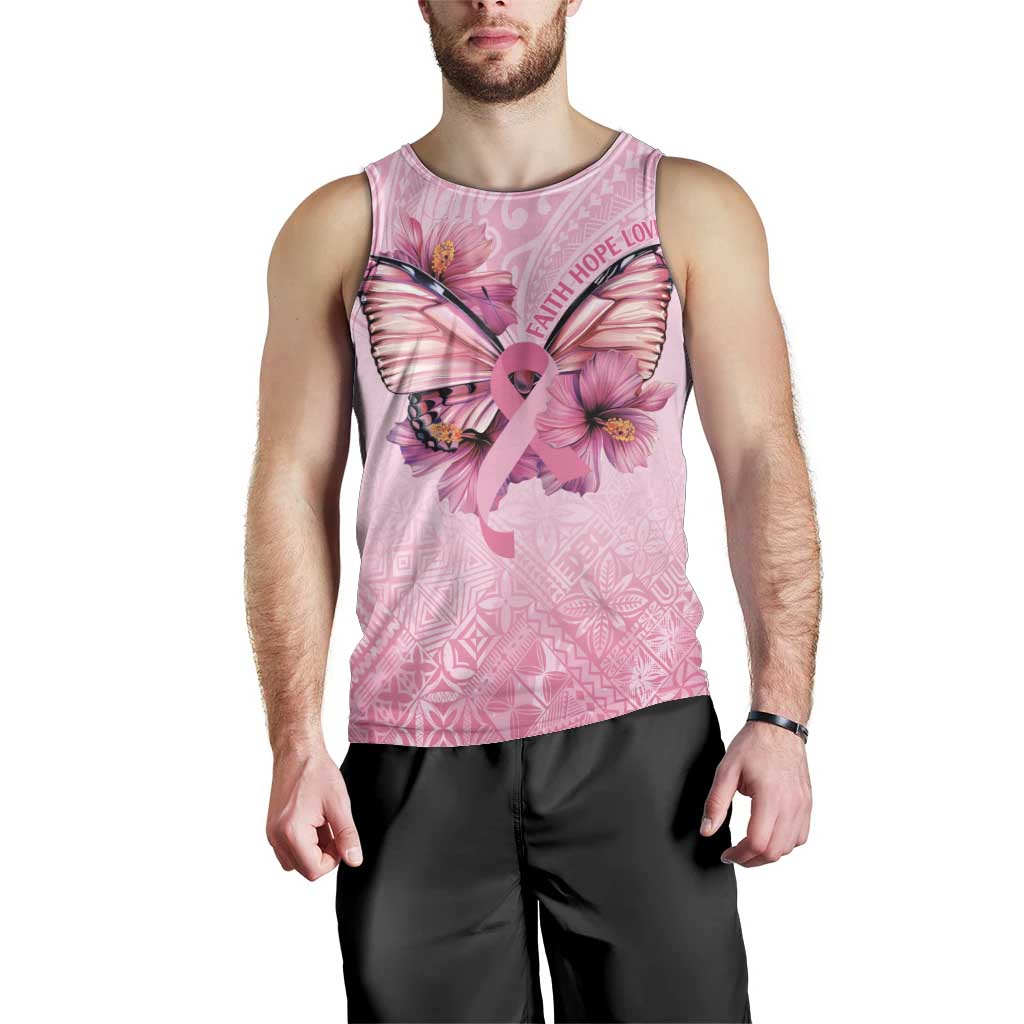 Faith Hope Love Butterfly Ribbon Personalised Men Tank Top LT9 - Polynesian Pride