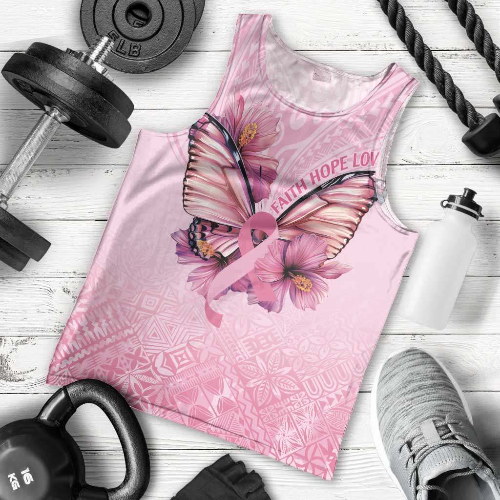 Faith Hope Love Butterfly Ribbon Personalised Men Tank Top LT9 - Polynesian Pride