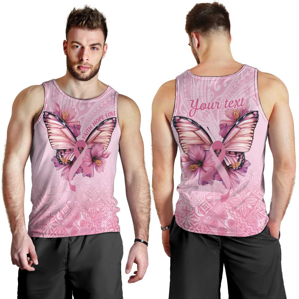 Faith Hope Love Butterfly Ribbon Personalised Men Tank Top LT9 - Polynesian Pride