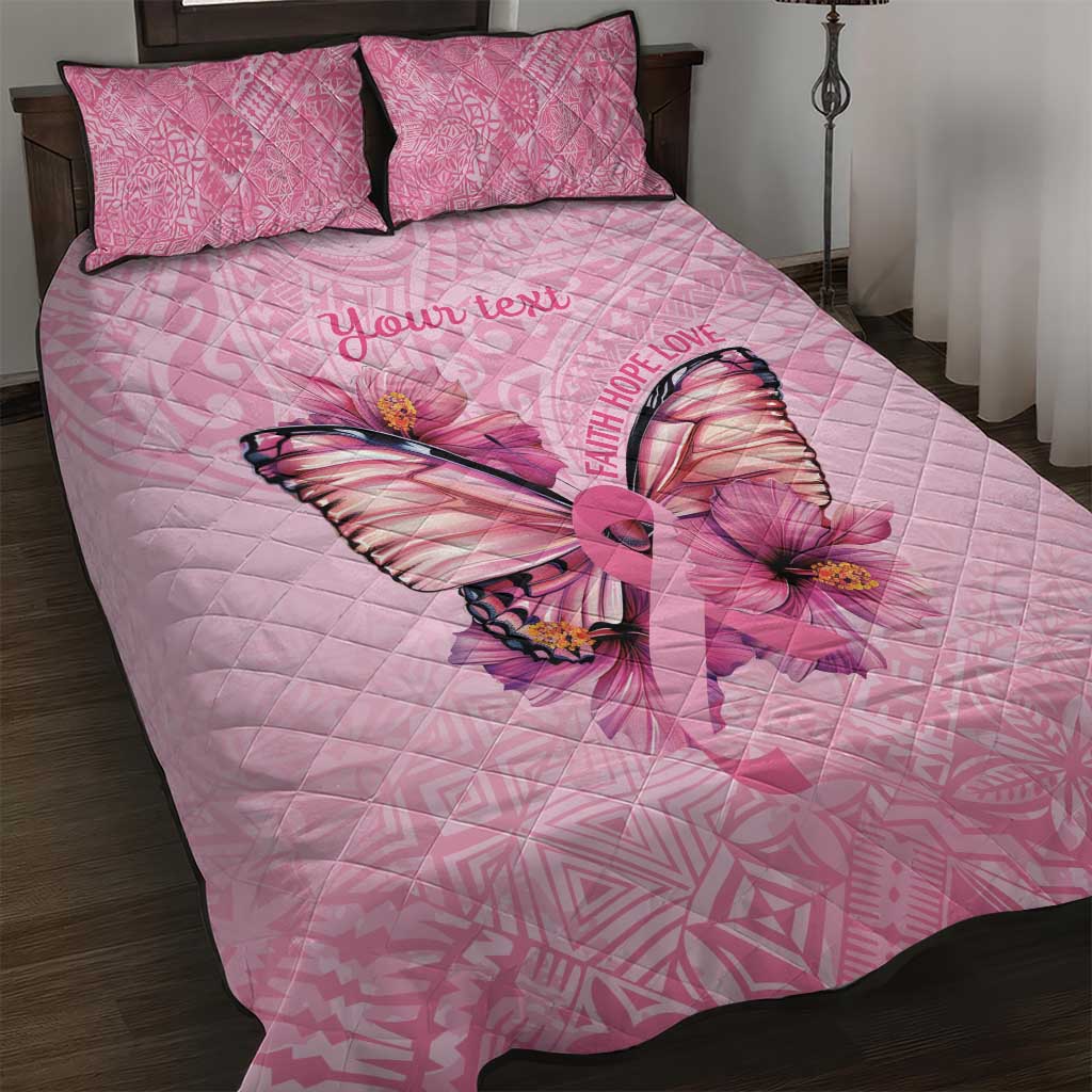 Faith Hope Love Butterfly Ribbon Personalised Quilt Bed Set LT9 Pink - Polynesian Pride