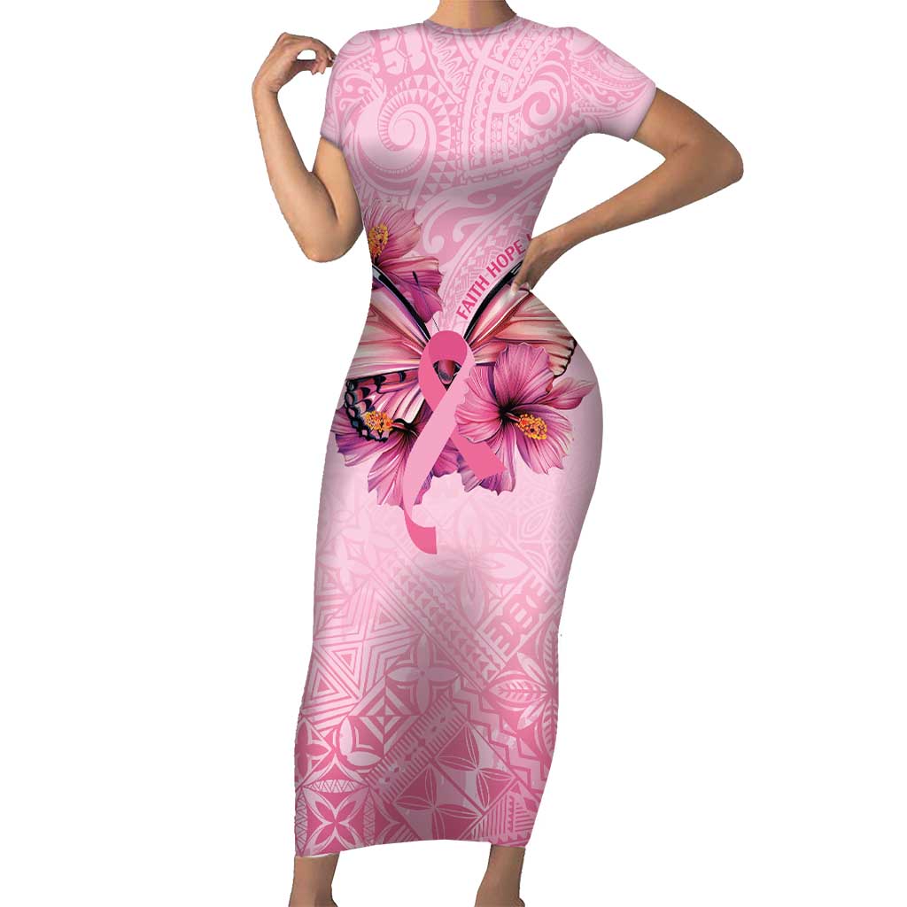 Faith Hope Love Butterfly Ribbon Personalised Short Sleeve Bodycon Dress