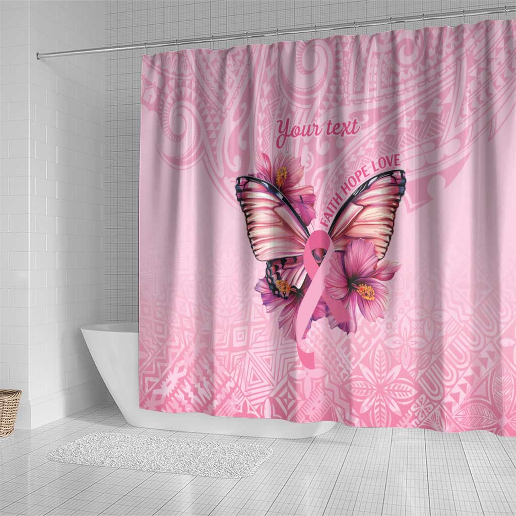 Faith Hope Love Butterfly Ribbon Personalised Shower Curtain