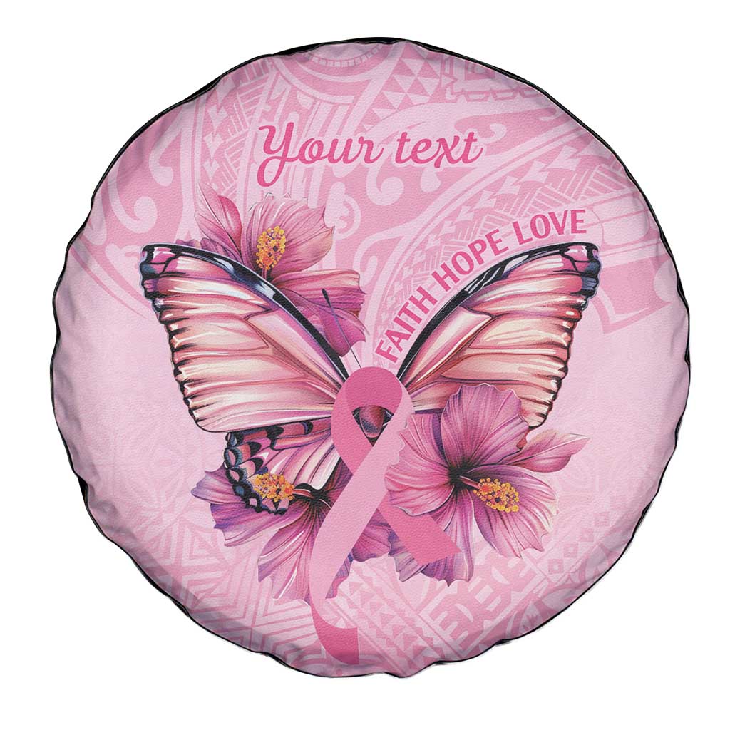 Faith Hope Love Butterfly Ribbon Personalised Spare Tire Cover LT9 - Polynesian Pride