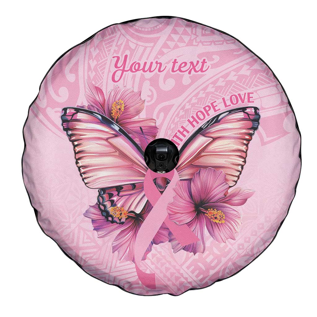 Faith Hope Love Butterfly Ribbon Personalised Spare Tire Cover LT9 - Polynesian Pride