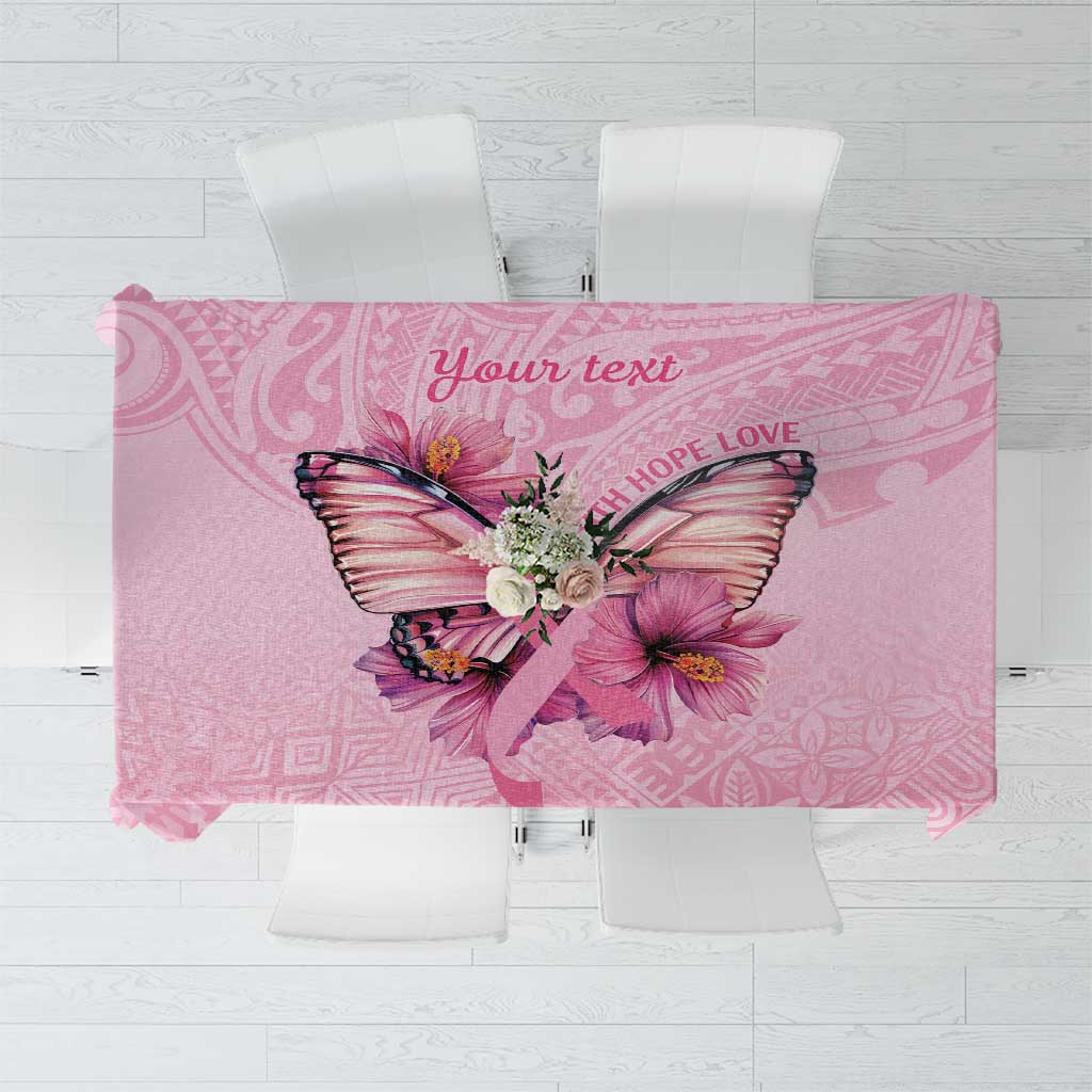 Faith Hope Love Butterfly Ribbon Personalised Tablecloth LT9 Pink - Polynesian Pride