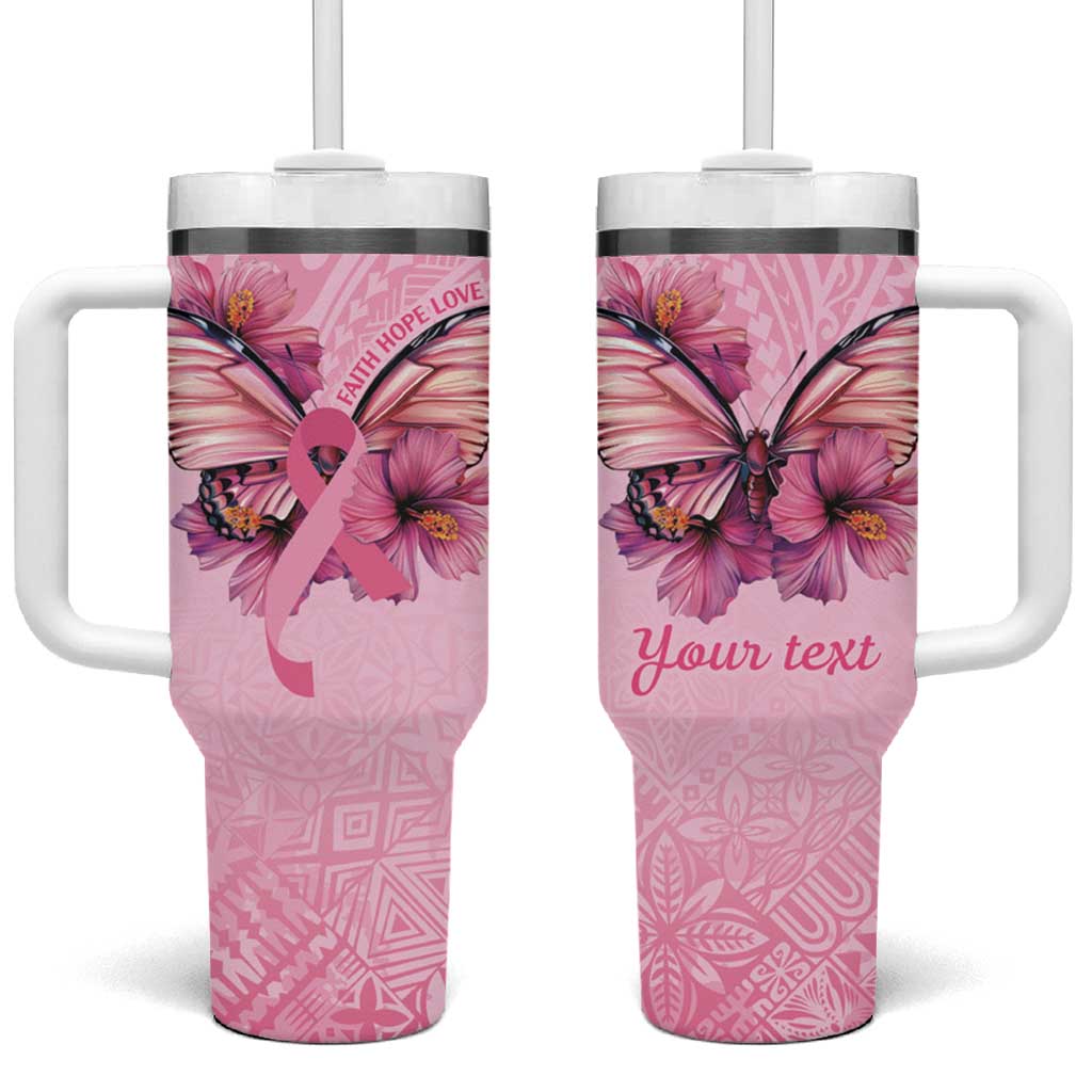 Faith Hope Love Butterfly Ribbon Personalised Tumbler With Handle