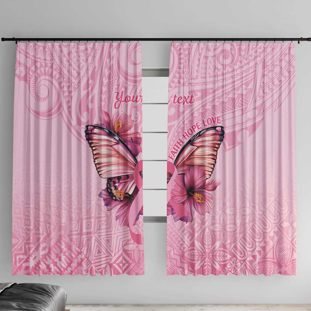 Faith Hope Love Butterfly Ribbon Personalised Window Curtain LT9 With Hooks Pink - Polynesian Pride