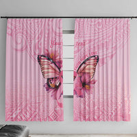 Faith Hope Love Butterfly Ribbon Personalised Window Curtain LT9 With Hooks Pink - Polynesian Pride